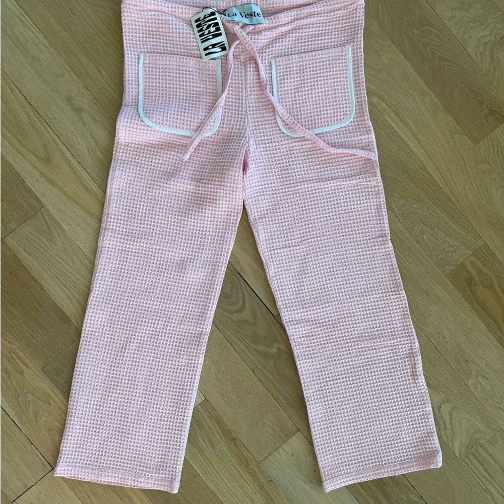 La Veste Pink Waffle Knit Pants - Picture 3 of 5